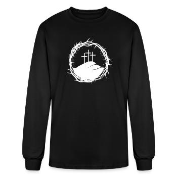 Crosses in Thorn Circle - Men's Long Sleeve T-Shirt - black - Front