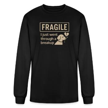 Fragile Breakup Dog Print - Men's Long Sleeve T-Shirt - black - Front