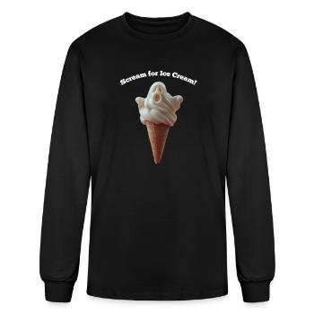 Scream Ghost Ice Cream Cone - Men's Long Sleeve T-Shirt - black - Front