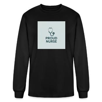 Proud Nurse Stethoscope - Men's Long Sleeve T-Shirt - black - Front