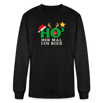 Christmas Ho in a cube, I'll Have a Beer Xmas - Men's Long Sleeve T-Shirt - black - Front