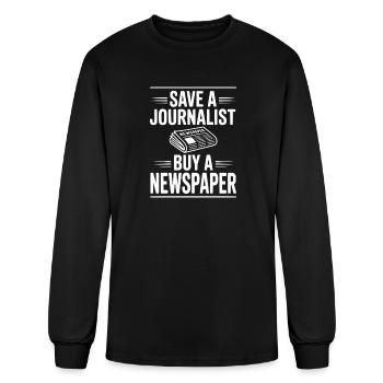 Save a Journalist Buy a Newspaper - Men's Long Sleeve T-Shirt - black - Front