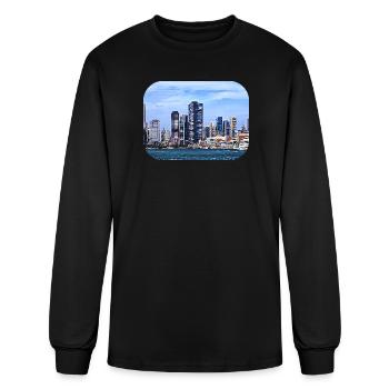 Chicago IL - Lake Michigan Near Navy Pier - Men's Long Sleeve T-Shirt - black - Front