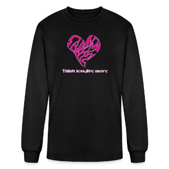 Think Less Live More Heart - Men's Long Sleeve T-Shirt - black - Front