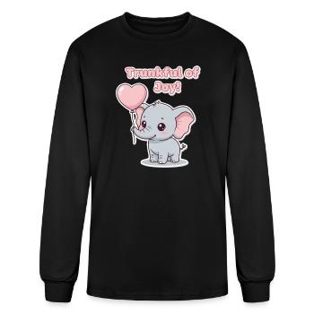 Trunkful Joy Elephant - Men's Long Sleeve T-Shirt - black - Front