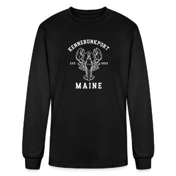 Kennebunkport Maine Lobster Vintage Emblem - Men's Long Sleeve T-Shirt - black - Front