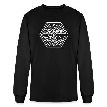 Impossible Maze – Optical Illusion - Men's Long Sleeve T-Shirt - black - Front