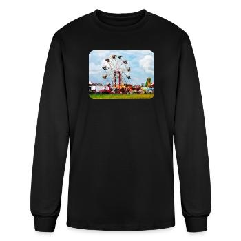 Ferris Wheel Against Blue Sky - Men's Long Sleeve T-Shirt - black - Front