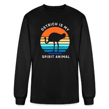 Ostrich Bird Ornithology - Men's Long Sleeve T-Shirt - black - Front
