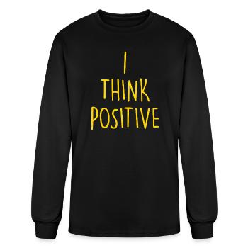 I think positive - Men's Long Sleeve T-Shirt - black - Front