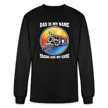 Fathers Day Train Conductor Dad - Men's Long Sleeve T-Shirt - black - Front