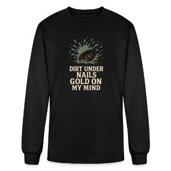 Gold Panning Hobby Gift Creek Pan Sluice - Men's Long Sleeve T-Shirt - black - Front