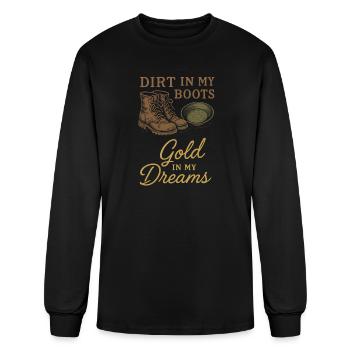 Gold Panning Hobby Gift Creek Pan Sluice - Men's Long Sleeve T-Shirt - black - Front