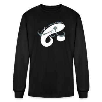 Fishing Logo Design – Creative Lure Illustration - Men's Long Sleeve T-Shirt - black - Front