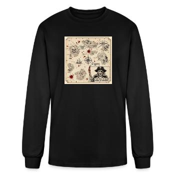 Trail of Blood Pirate Map - Men's Long Sleeve T-Shirt - black - Front