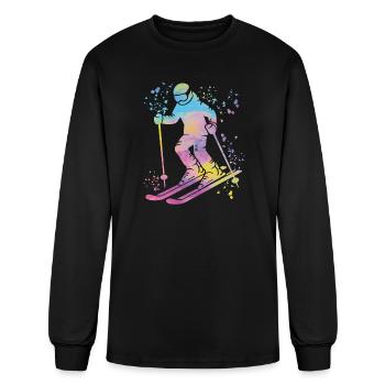 Alpine Skier Winter Sports Nordic Skiing - Men's Long Sleeve T-Shirt - black - Front