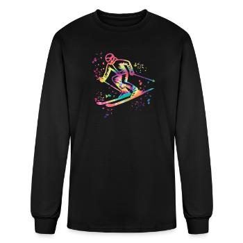 Alpine Skier Winter Sports Nordic Skiing - Men's Long Sleeve T-Shirt - black - Front