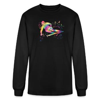 Alpine Skier Winter Sports Nordic Skiing - Men's Long Sleeve T-Shirt - black - Front