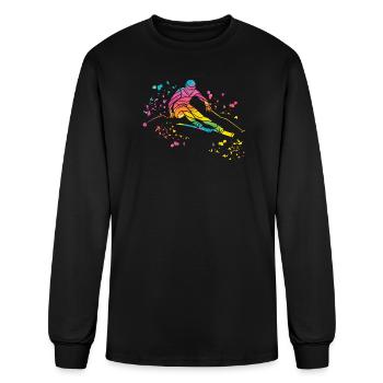 Alpine Skier Winter Sports Nordic Skiing - Men's Long Sleeve T-Shirt - black - Front