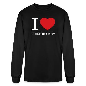 I love Field Hockey - Men's Long Sleeve T-Shirt - black - Front