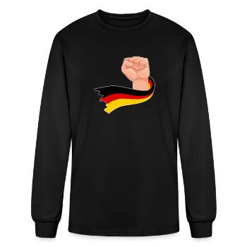 German Patriot Superhero Fist German Flag - Men's Long Sleeve T-Shirt - black - Front