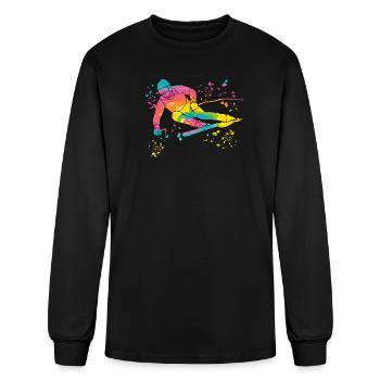 Alpine Skier Winter Sports Nordic Skiing - Men's Long Sleeve T-Shirt - black - Front