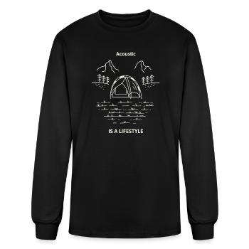 Acoustic Is A Lifestyle Acoustic Guitar T-Shirt - Men's Long Sleeve T-Shirt - black - Front