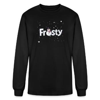 Frosty Snowman Wordmark - Men's Long Sleeve T-Shirt - black - Front