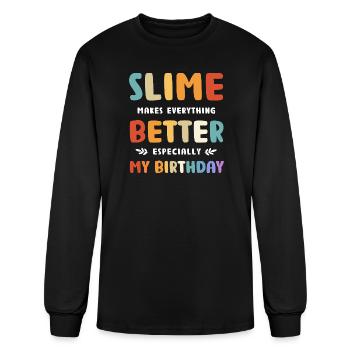 Slime Birthday Party Slimy - Men's Long Sleeve T-Shirt - black - Front
