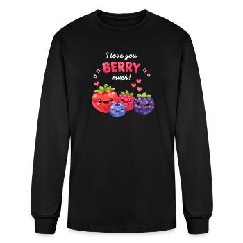 Berry Love Valentines Day Fruits Couple Berry - Men's Long Sleeve T-Shirt - black - Front