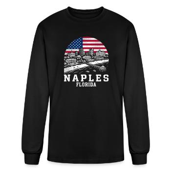 Naples Florida Skyline Flag - Men's Long Sleeve T-Shirt - black - Front