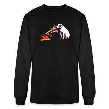 His Master's Voice painting  - Men's Long Sleeve T-Shirt - black - Front