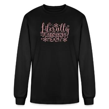 Literally Freezing Christmas Xmas Holiday Santa - Men's Long Sleeve T-Shirt - black - Front
