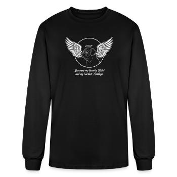 Pug dog heaven angel wings farewell grief - Men's Long Sleeve T-Shirt - black - Front