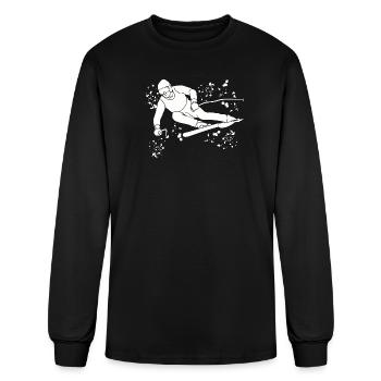 Alpine Skier Winter Sports Nordic Skiing - Men's Long Sleeve T-Shirt - black - Front