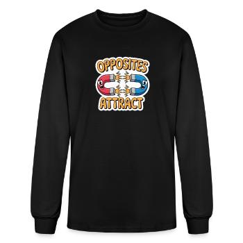 Opposites Attract Magnet Duo - Men's Long Sleeve T-Shirt - black - Front