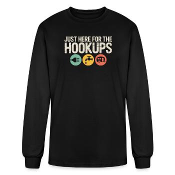 Hookups Trio: Power Water RV Icons - Men's Long Sleeve T-Shirt - black - Front