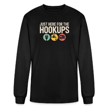 Hookups Humor Tee RV Water Power - Men's Long Sleeve T-Shirt - black - Front
