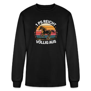  1 PS Reicht Völlig Aus Retro Horse Sunset - Men's Long Sleeve T-Shirt - black - Front