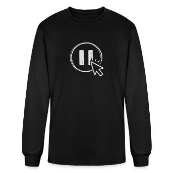 Pause Click Icon Sketch - Men's Long Sleeve T-Shirt - black - Front