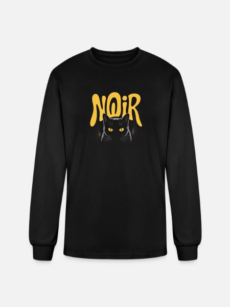 Noir Cat Glow Logo - Men's Long Sleeve T-Shirt - black