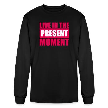 Live In The Moment Mindfulness Presence Awareness  - Men's Long Sleeve T-Shirt - black - Front