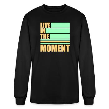 Live In The Moment Mindfulness Presence Awareness  - Men's Long Sleeve T-Shirt - black - Front