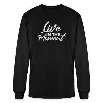 Live In The Moment Mindfulness Presence Awareness  - Men's Long Sleeve T-Shirt - black - Front
