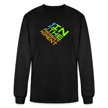 Live In The Moment Mindfulness Presence Awareness  - Men's Long Sleeve T-Shirt - black - Front