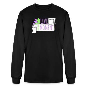 Live In The Moment Mindfulness Presence Awareness  - Men's Long Sleeve T-Shirt - black - Front