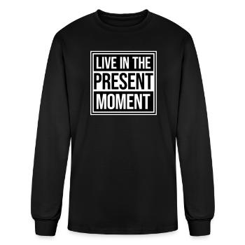 Live In The Moment Mindfulness Presence Awareness  - Men's Long Sleeve T-Shirt - black - Front