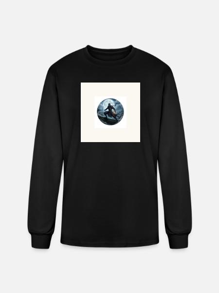 Moonlit Shadow Ninja Circle - Men's Long Sleeve T-Shirt - black