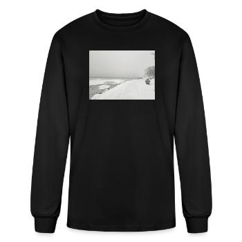 Snowbound Lakeside in Quiet Fog - Men's Long Sleeve T-Shirt - black - Front