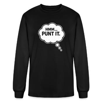 Funny Football Mmm Punts Sports Humor - Men's Long Sleeve T-Shirt - black - Front